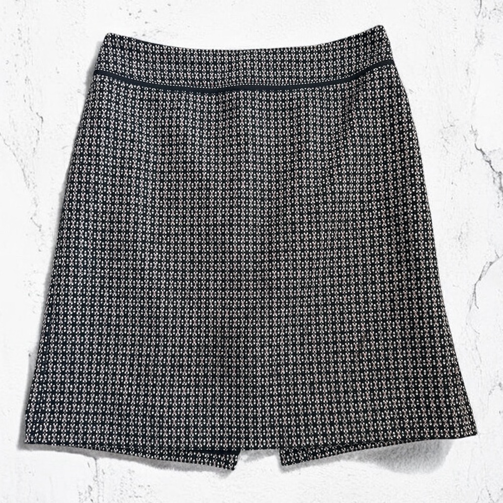 Ann Taylor Wool Lined Skirt Size 8 – Black Pink White Tweed Pattern